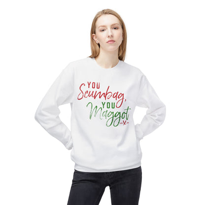 "You Scumbag, You Maggot" Festive Fairy Tale of New York Script Crewneck Sweatshirt