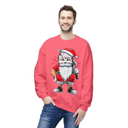 Santa Skull — Edgy Christmas Graphic Crewneck Sweatshirt