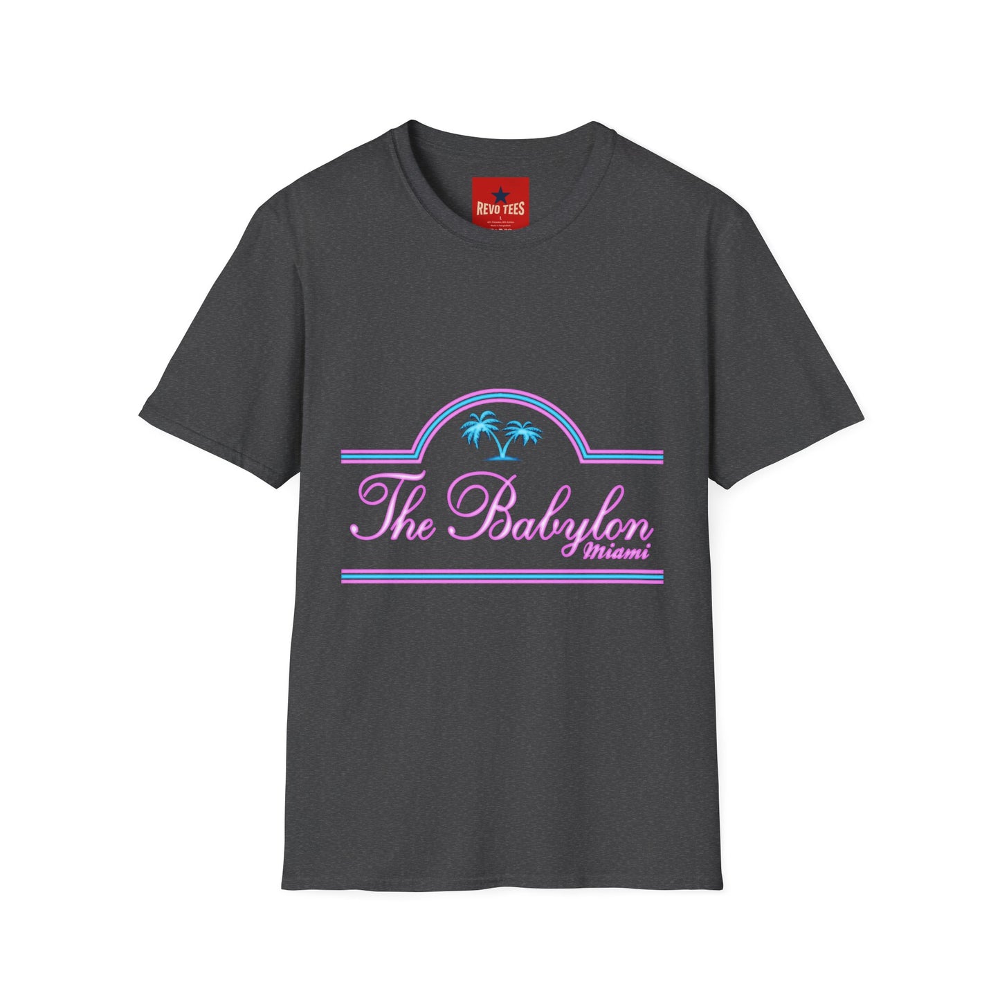 The Babylon Miami T-Shirt — Retro Neon Palm Beach Tee