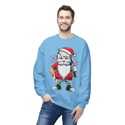 Santa Skull — Edgy Christmas Graphic Crewneck Sweatshirt