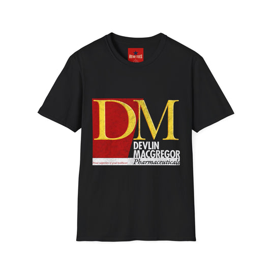 DM Logo T‑Shirt — Devlin MacGregor Pharmaceutical Graphic Tee