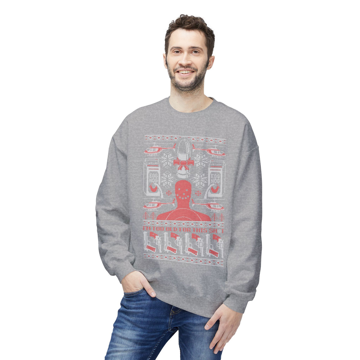 Lethal Knitting - Too Old For This Sh!t Christmas Ugly Sweater