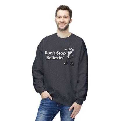 Christmas - 'Don't Stop Believin'' Santa Crewneck Sweatshirt