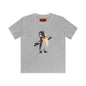 Kids Penguin Graphic Tee — Cute Dancing Penguin Shirt front and back design