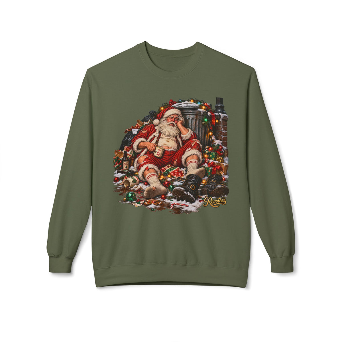REVOTEES When AI ruins Christmas - Vintage Santa Crewneck Sweatshirt