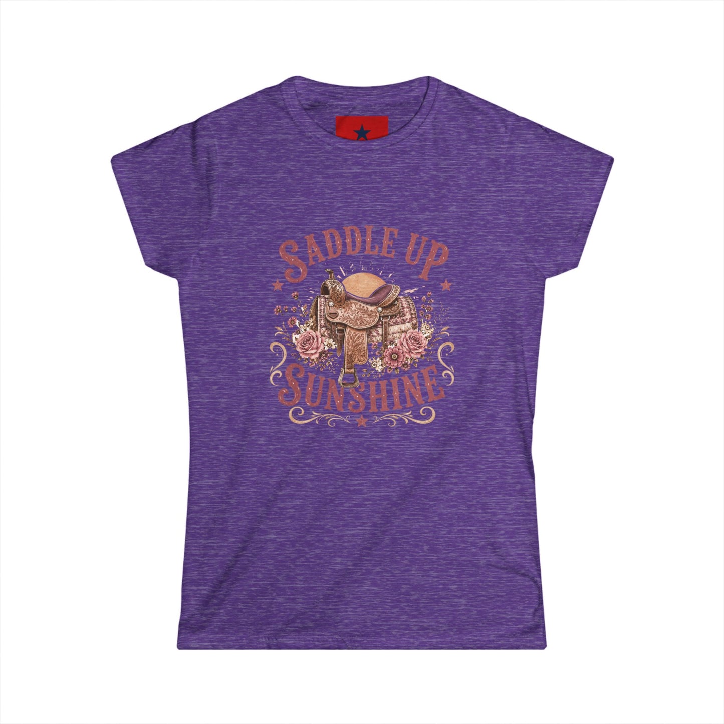 Saddle Up Sunshine Women's Tee — Cowgirl Saddle Graphic Tee
