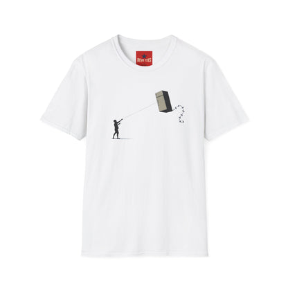 T-Shirt — Banksy-Style Kite Refrigerator Street Art Tee