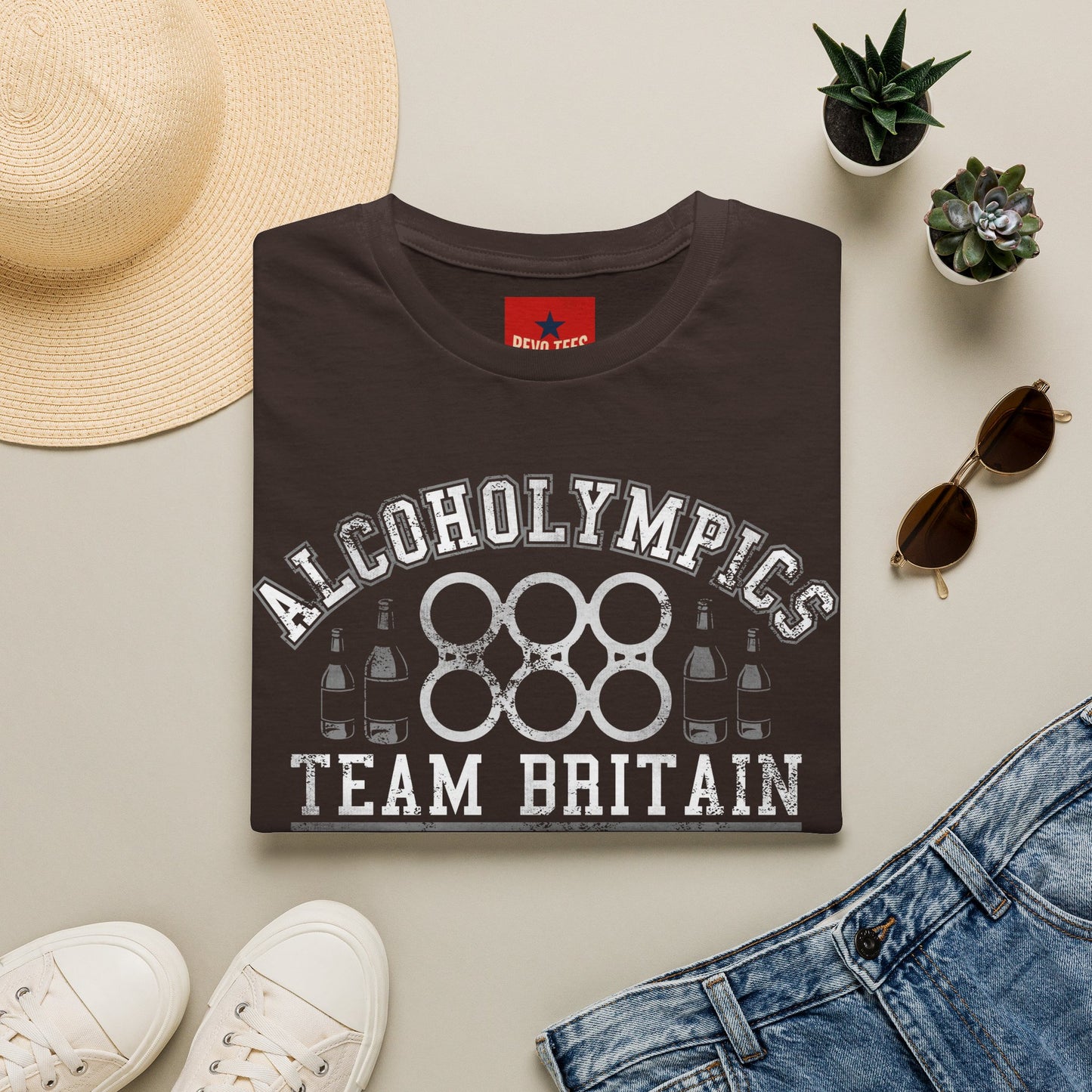 Alcoholympics Team Britain T-Shirt — Funny Drinking Crew Tee
