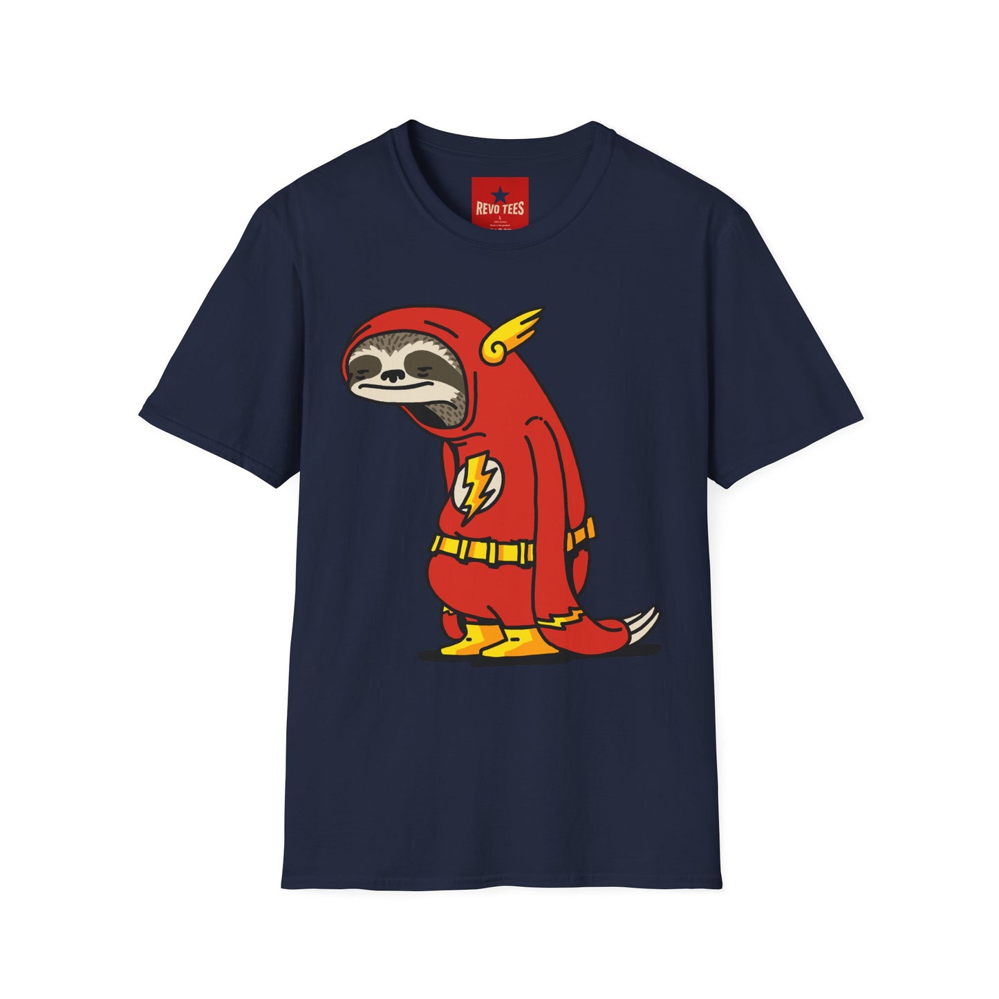 Funny Sloth Flash T-Shirt — Lazy Superhero Graphic Tee