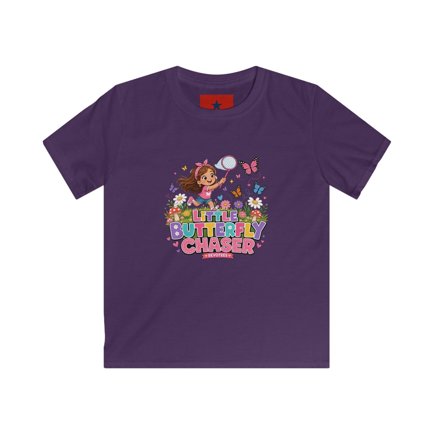 Kids Tee — "Little Butterfly Chaser" Cute Girl Butterfly Catcher Shirt