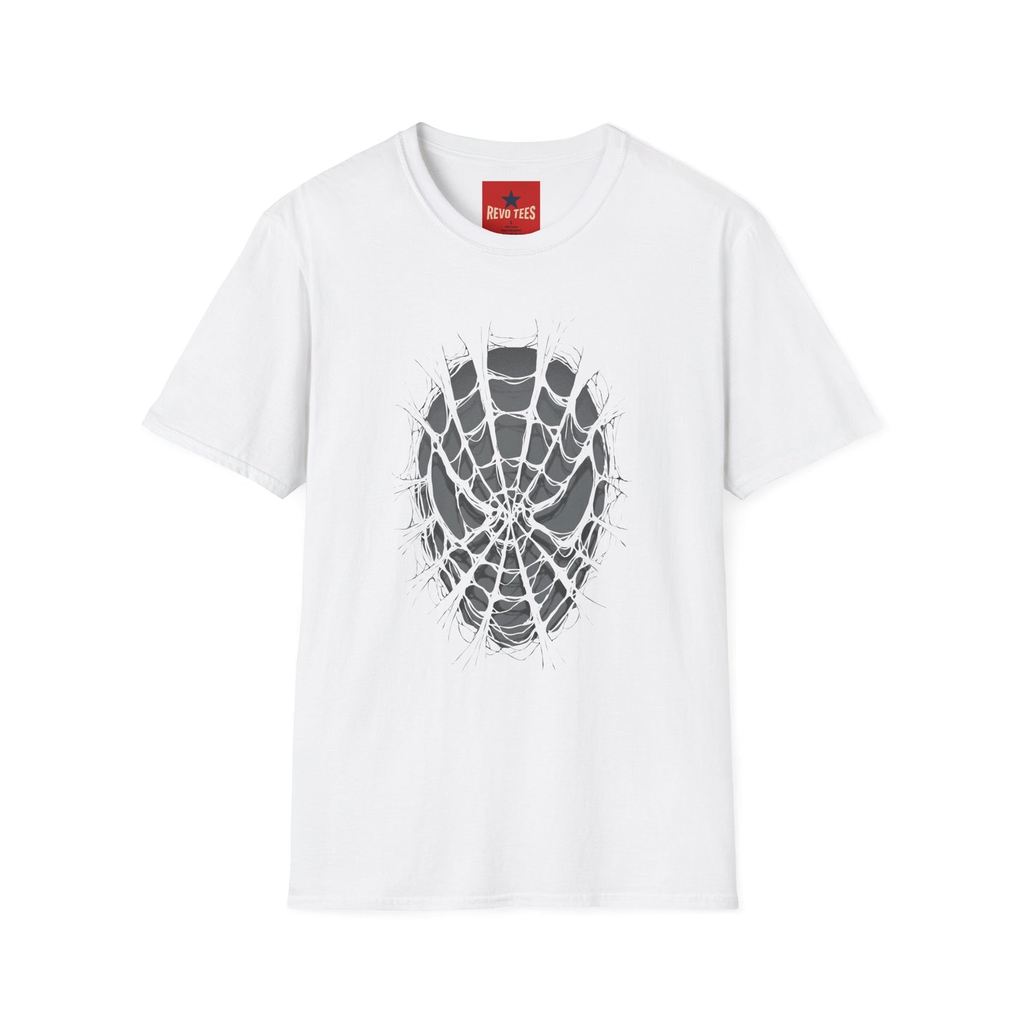Spider Web Mask T-Shirt — Gothic Spiderweb Face Graphic Tee