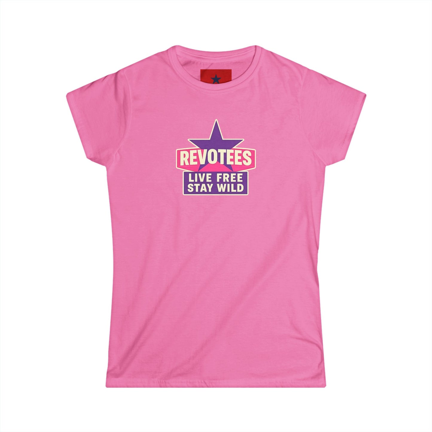 Revotees "Live Free Stay Wild" Women's Tee — Retro Star Graphic T-Shirt