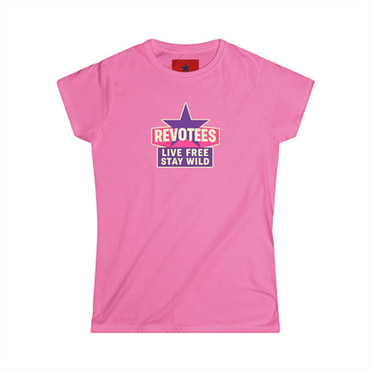 Revotees "Live Free Stay Wild" Women's Tee — Retro Star Graphic T-Shirt
