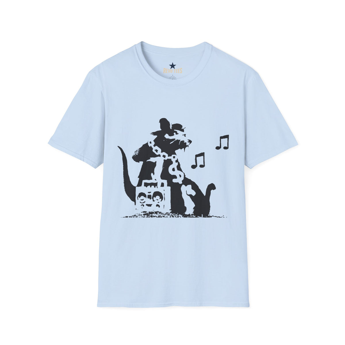 Revotees Music Cat Black Silhouette Singing Rat Graphic T-Shirt - alternate view 6