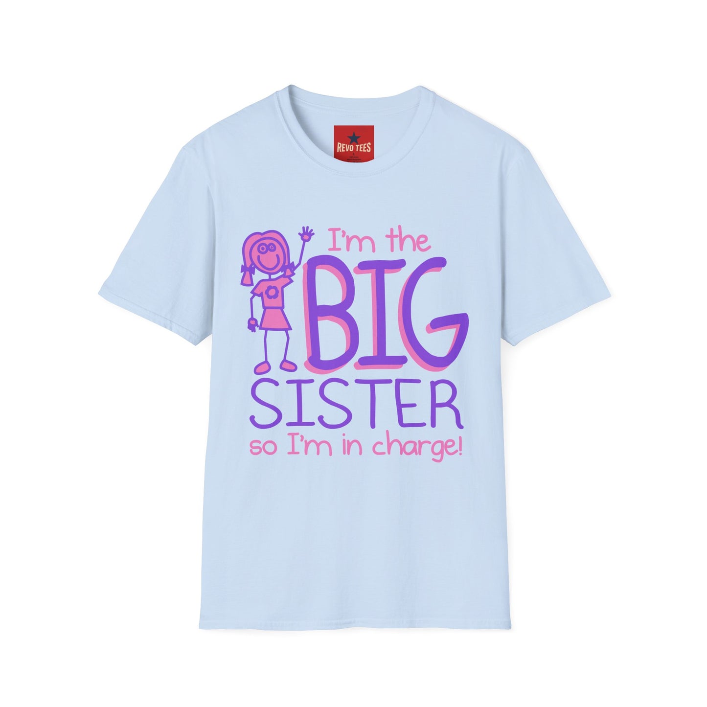 Big Sister T-Shirt — "I'm the Big Sister" Cute Pink & Purple Kids/Family Tee