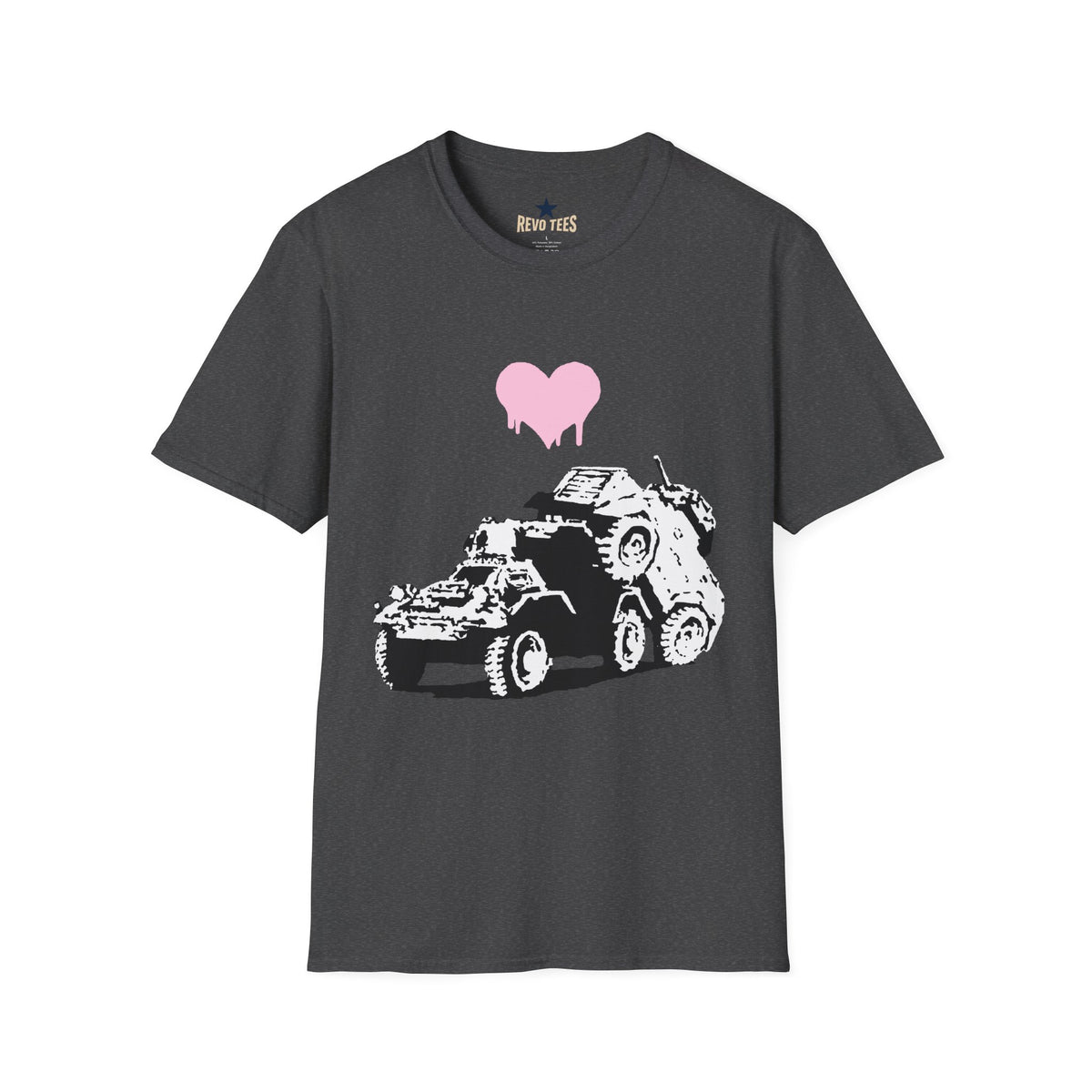 Revotees Banksy Pink Drip Heart with Tank Graffiti T-Shirt - alternate view 5
