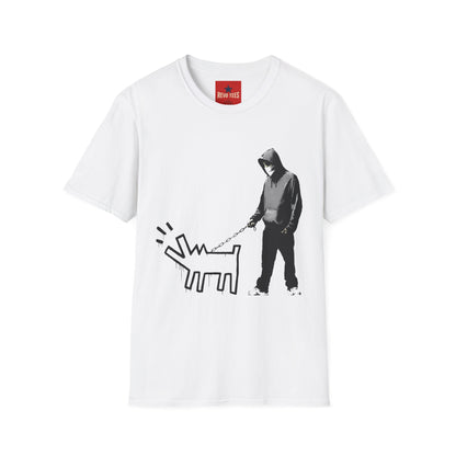 Banksy Walking The Dog — Urban Keith Haring Style Graphic Tee