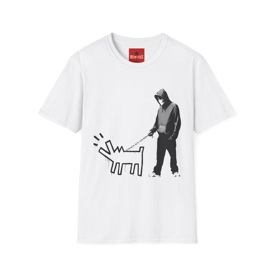 Banksy Walking The Dog — Urban Keith Haring Style Graphic Tee