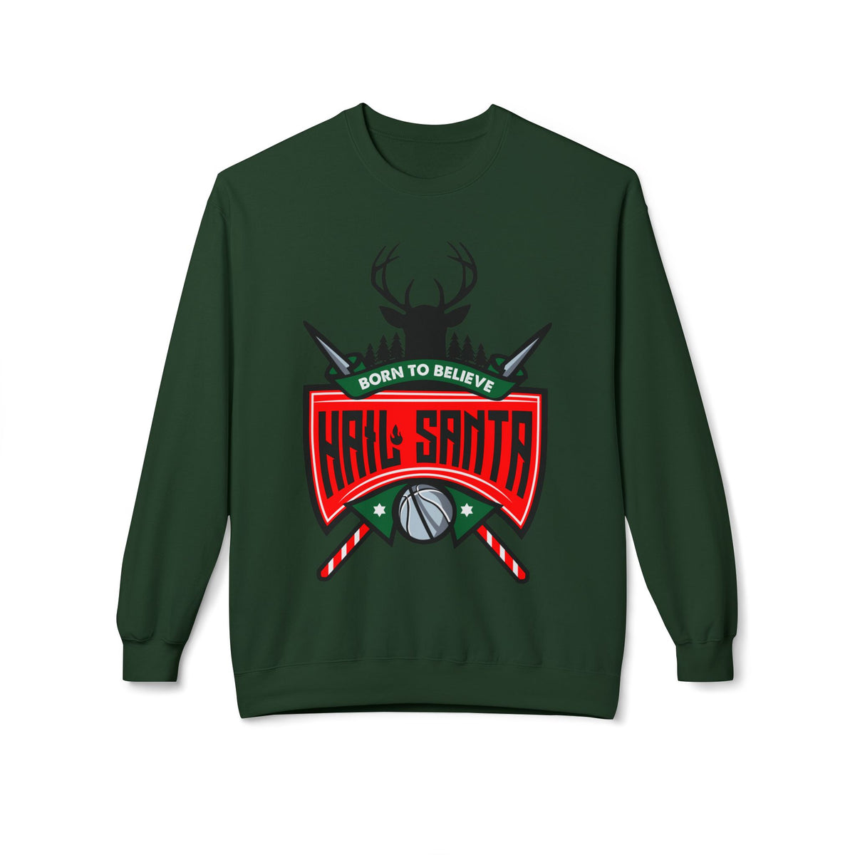 "Hail Santa" Masonic Christmas Crested Crewneck