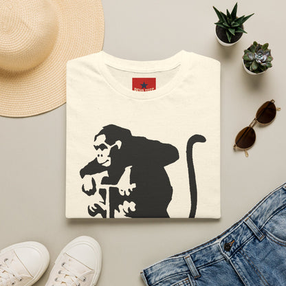 Banksy-Style Monkey On Bomb T-Shirt — Street Art Graphic Tee