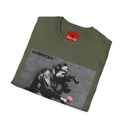 Banksy Flower Thrower T-Shirt — Urban Street Art Graphic Tee