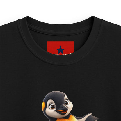 Kids Penguin Graphic Tee — Cute Dancing Penguin Shirt front and back design