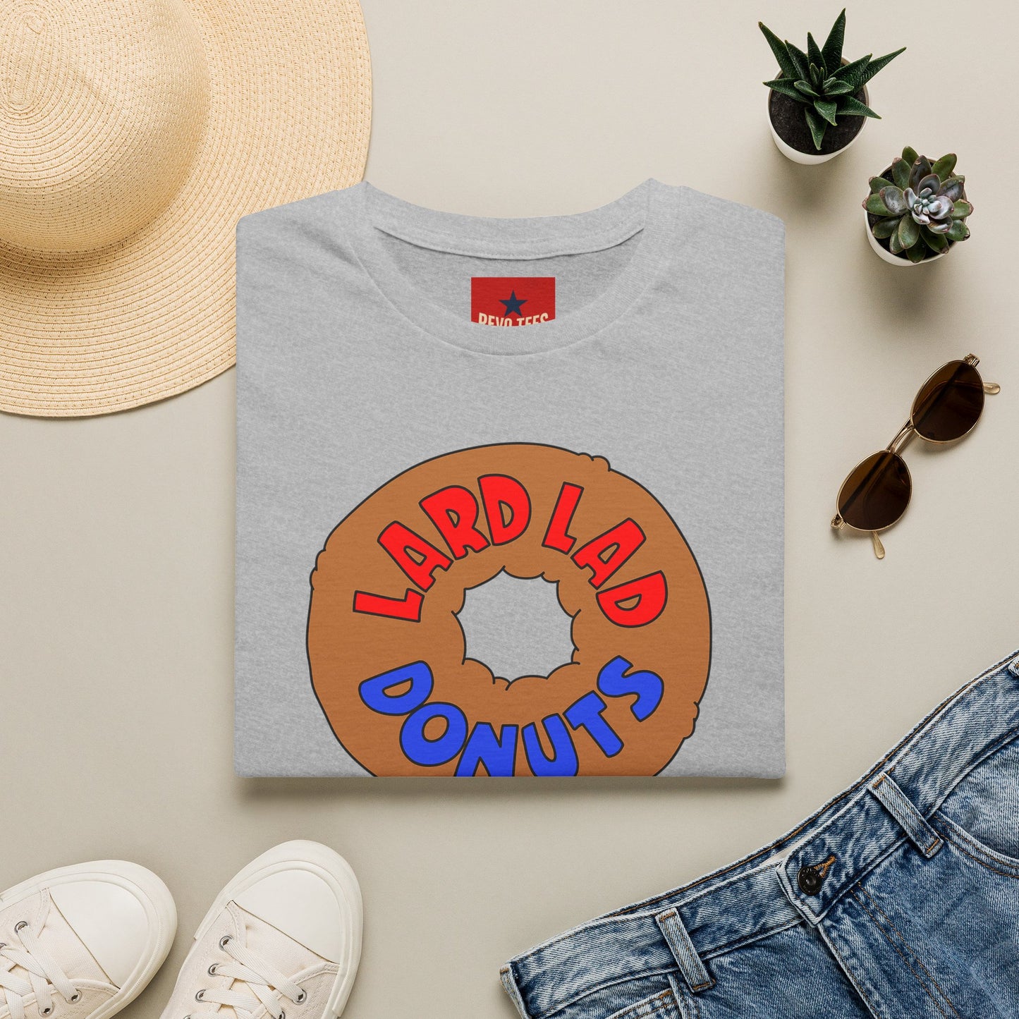 Donut Vintage Logo T‑Shirt — "Lard Lad Donuts" Cartoon Tee