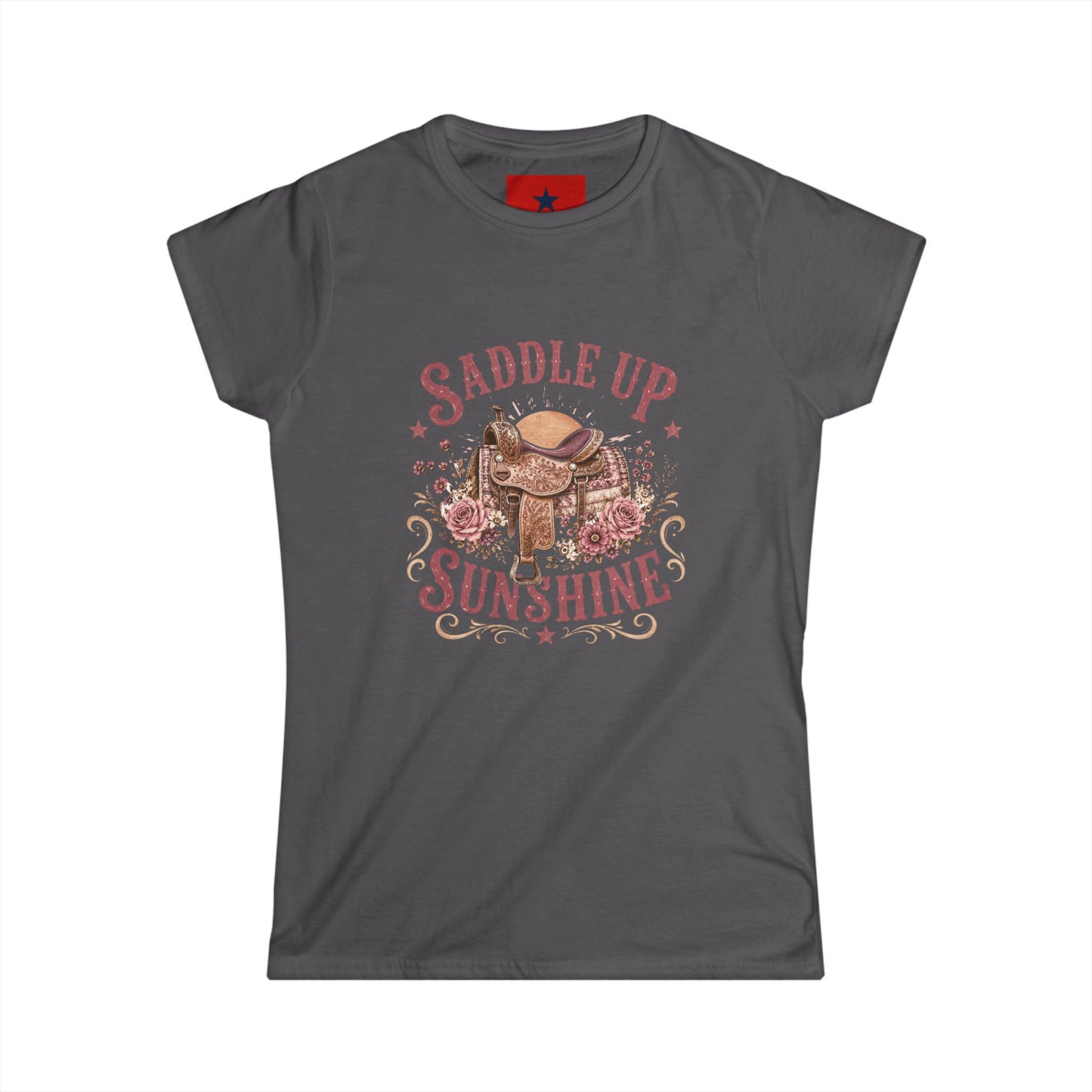 Saddle Up Sunshine Women's Tee — Cowgirl Saddle Graphic Tee