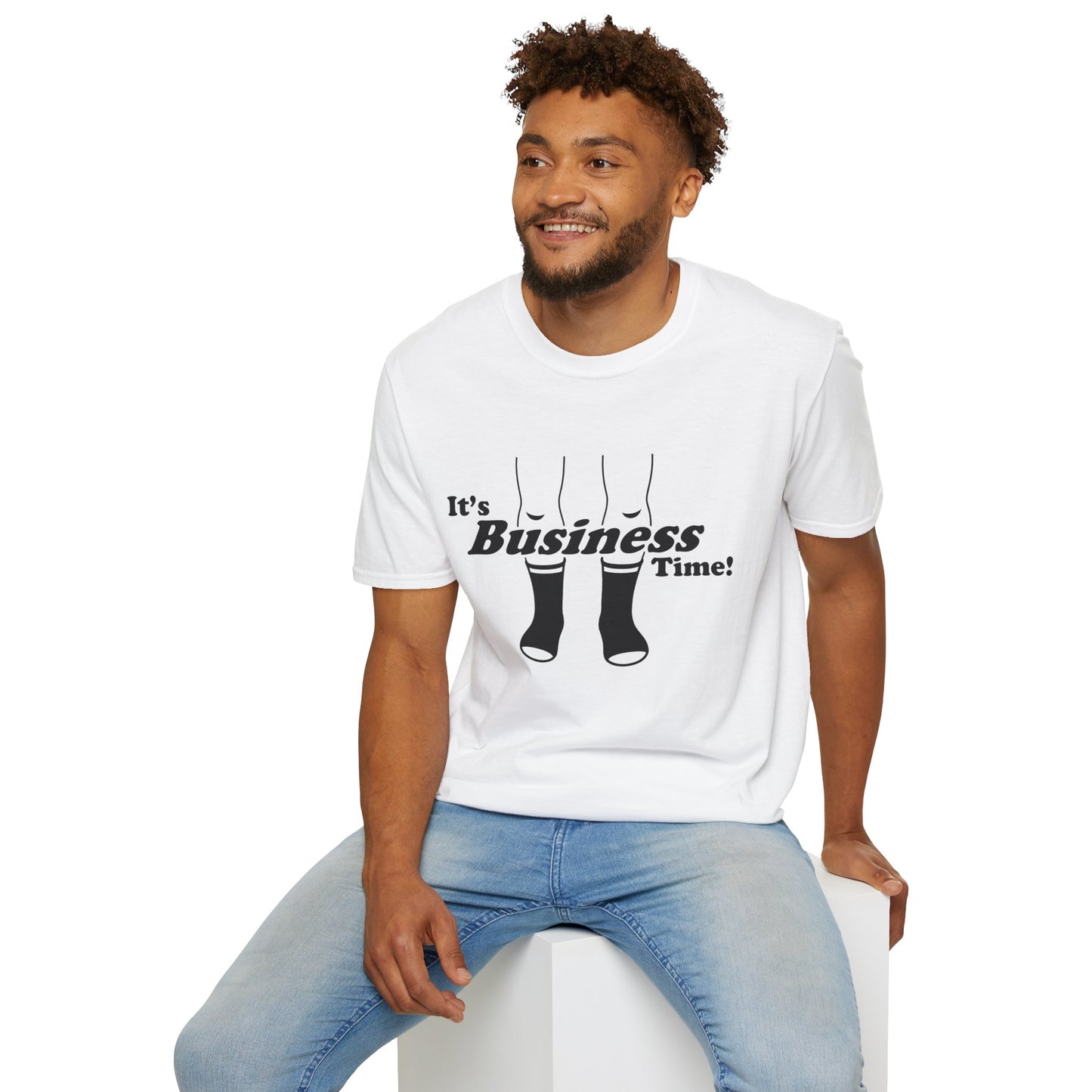 It's Business Time T-Shirt — Funny Retro Socks Graphic Tee for Work-From-Home & Casual Wear