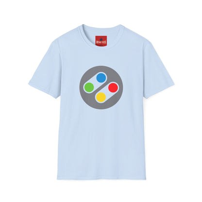 Retro Game Controller T‑Shirt — Colorful SNES Style Logo Tee