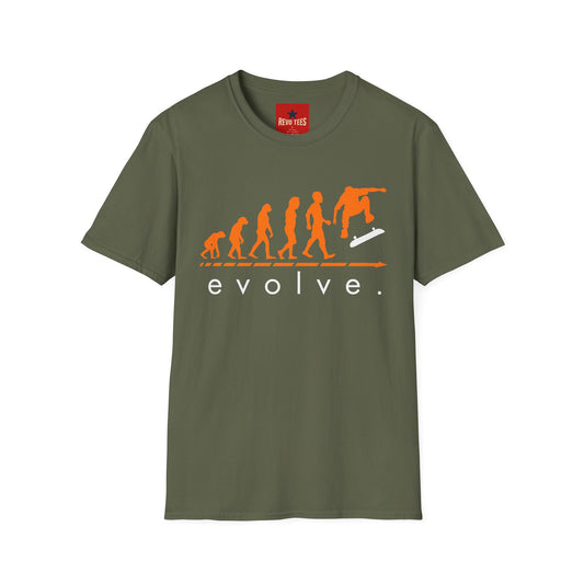 Skateboard Evolution T-Shirt — "Evolve" Graphic Tee for Skateboarders