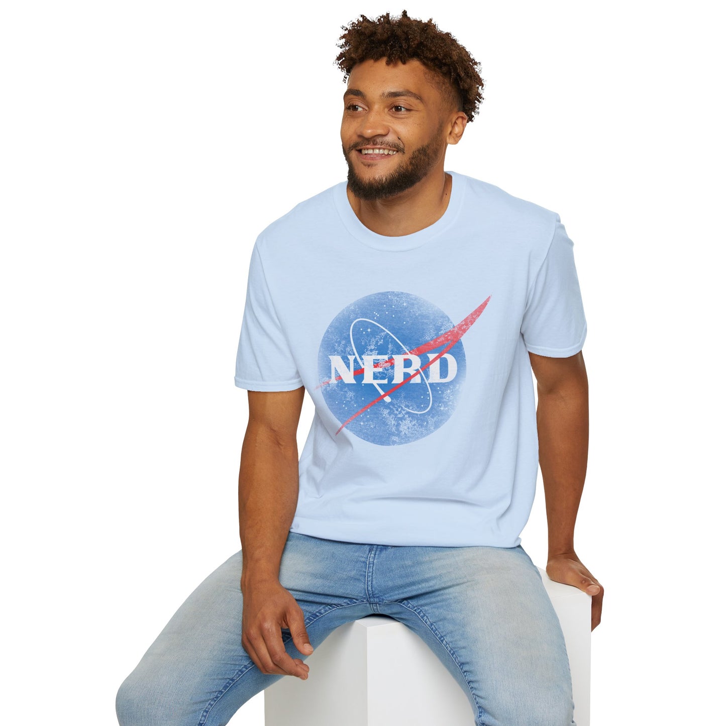 Nerd Space Logo T‑Shirt — Retro NASA-Inspired Graphic Tee