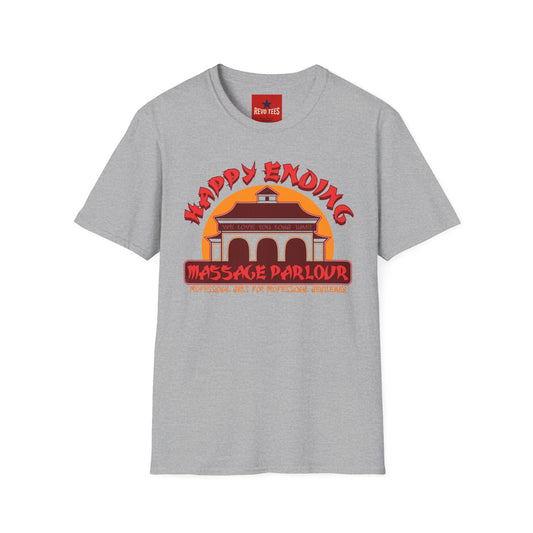 Happy Ending Massage Parlor T-Shirt — Retro Vintage Spa Logo Tee