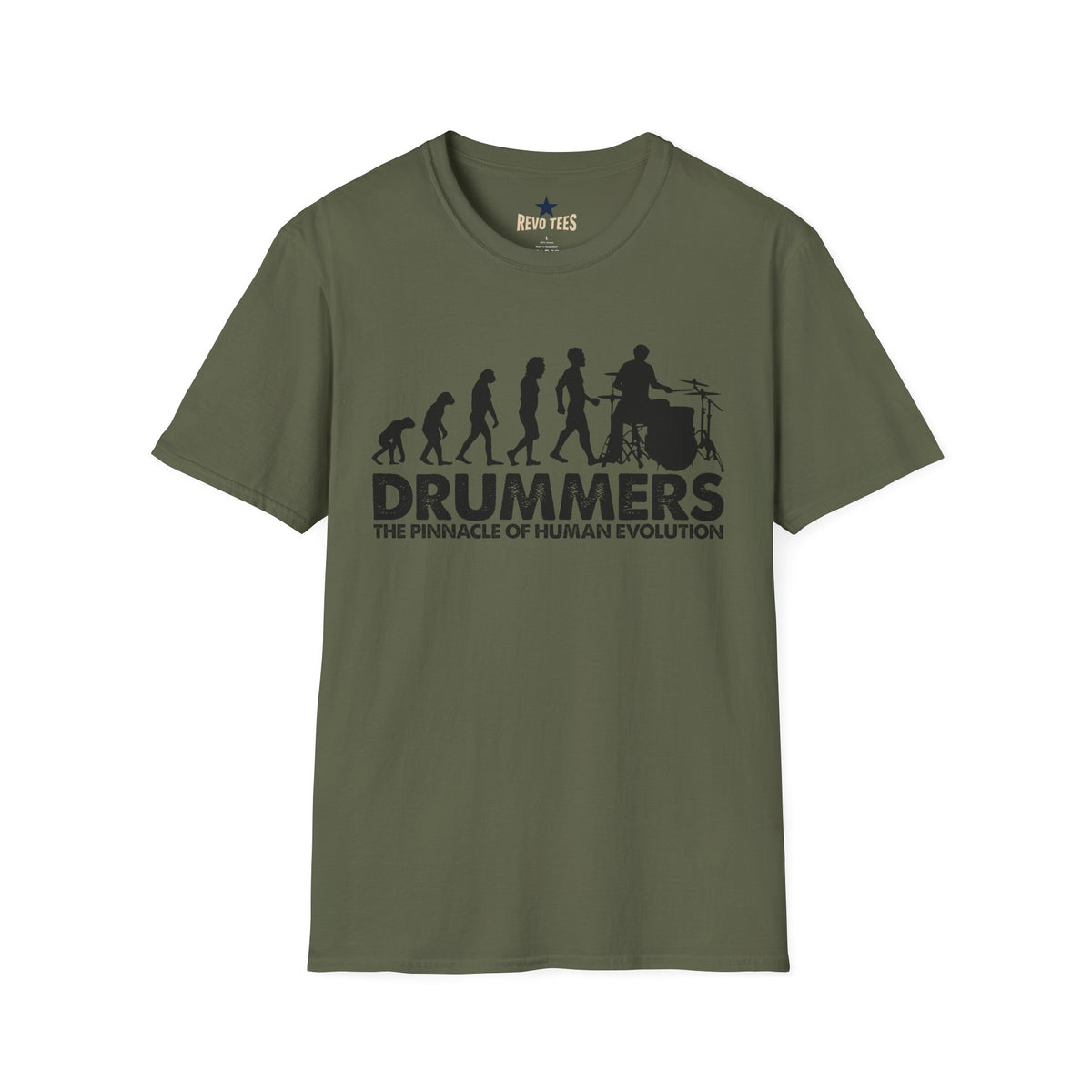 Revotees Evolution of Drummers Unisex Softstyle T-Shirt - alternate view 4