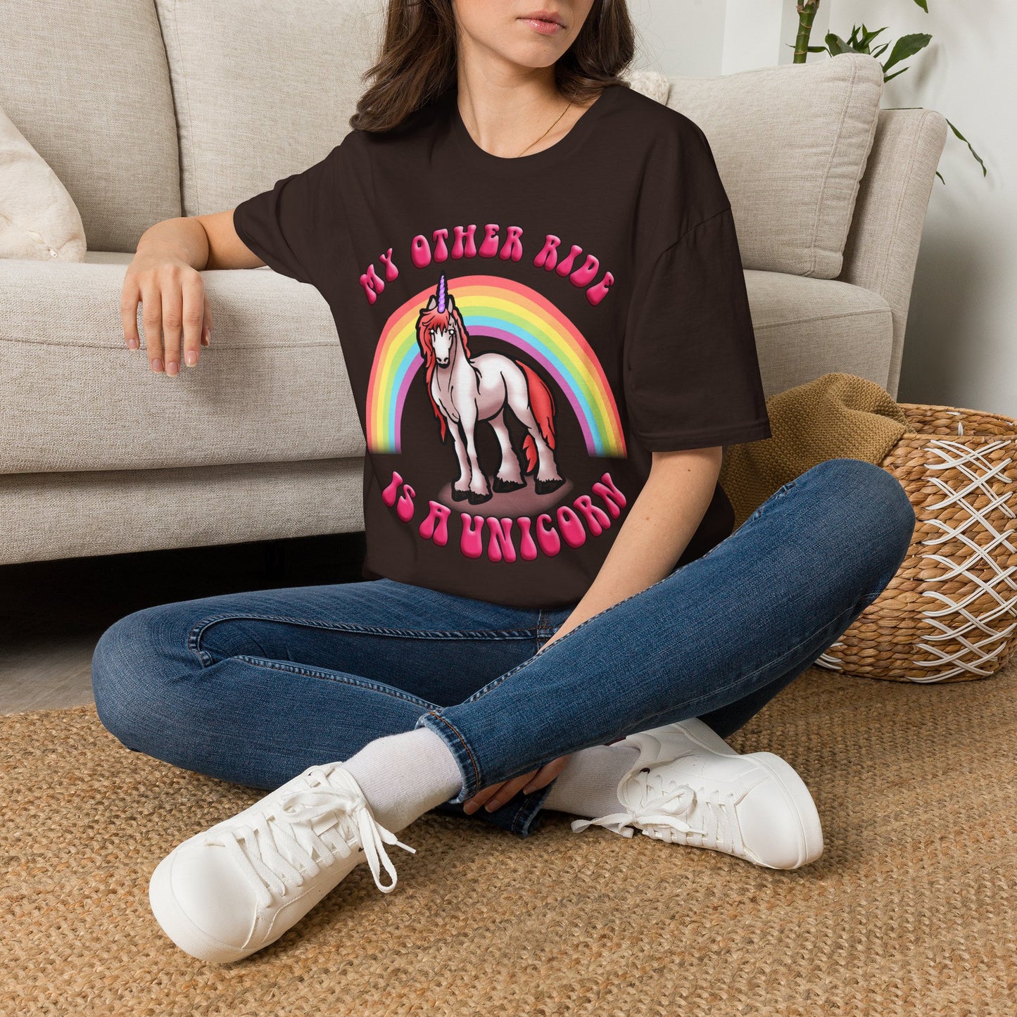 Unicorn Rainbow T‑Shirt — “My Other Ride Is A Unicorn” Retro Graphic Tee