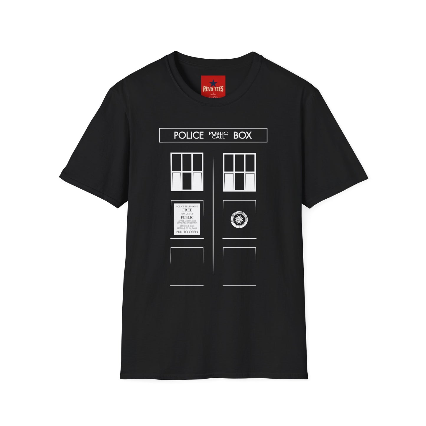 Police Box T‑Shirt — Retro Sci‑Fi TARDIS Door Graphic Tee