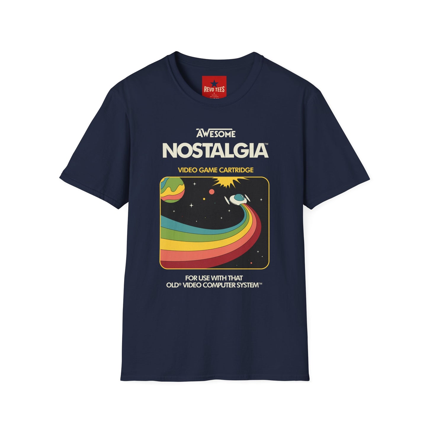 Awesome Nostalgia T-Shirt — Retro Video Game Cartridge Graphic Tee