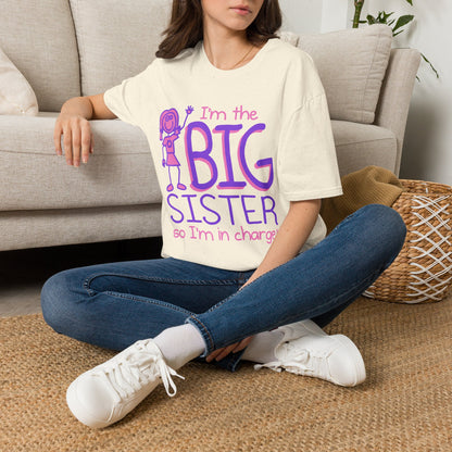 Big Sister T-Shirt — "I'm the Big Sister" Cute Pink & Purple Kids/Family Tee