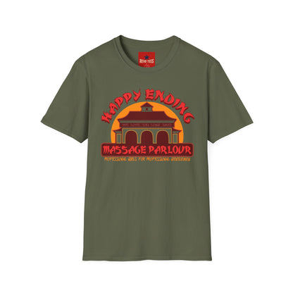 Happy Ending Massage Parlor T-Shirt — Retro Vintage Spa Logo Tee
