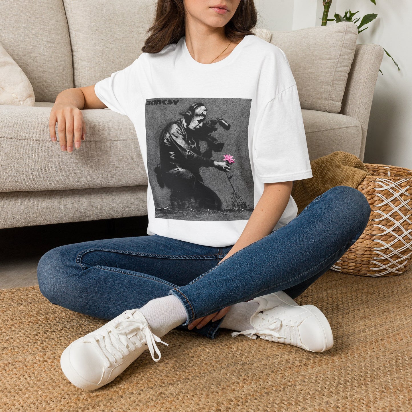 Banksy Flower Thrower T-Shirt — Urban Street Art Graphic Tee