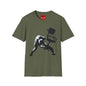 Banksy T-Shirt — Black Cat Tossing Office Chair Graphic Tee