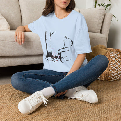 Bear & Tree Minimalist Graphic T-Shirt