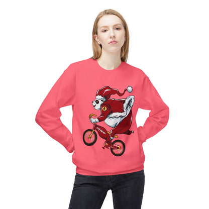 Santa Bear BMX Sweatshirt — Funny Christmas Cycling Holiday Crewneck