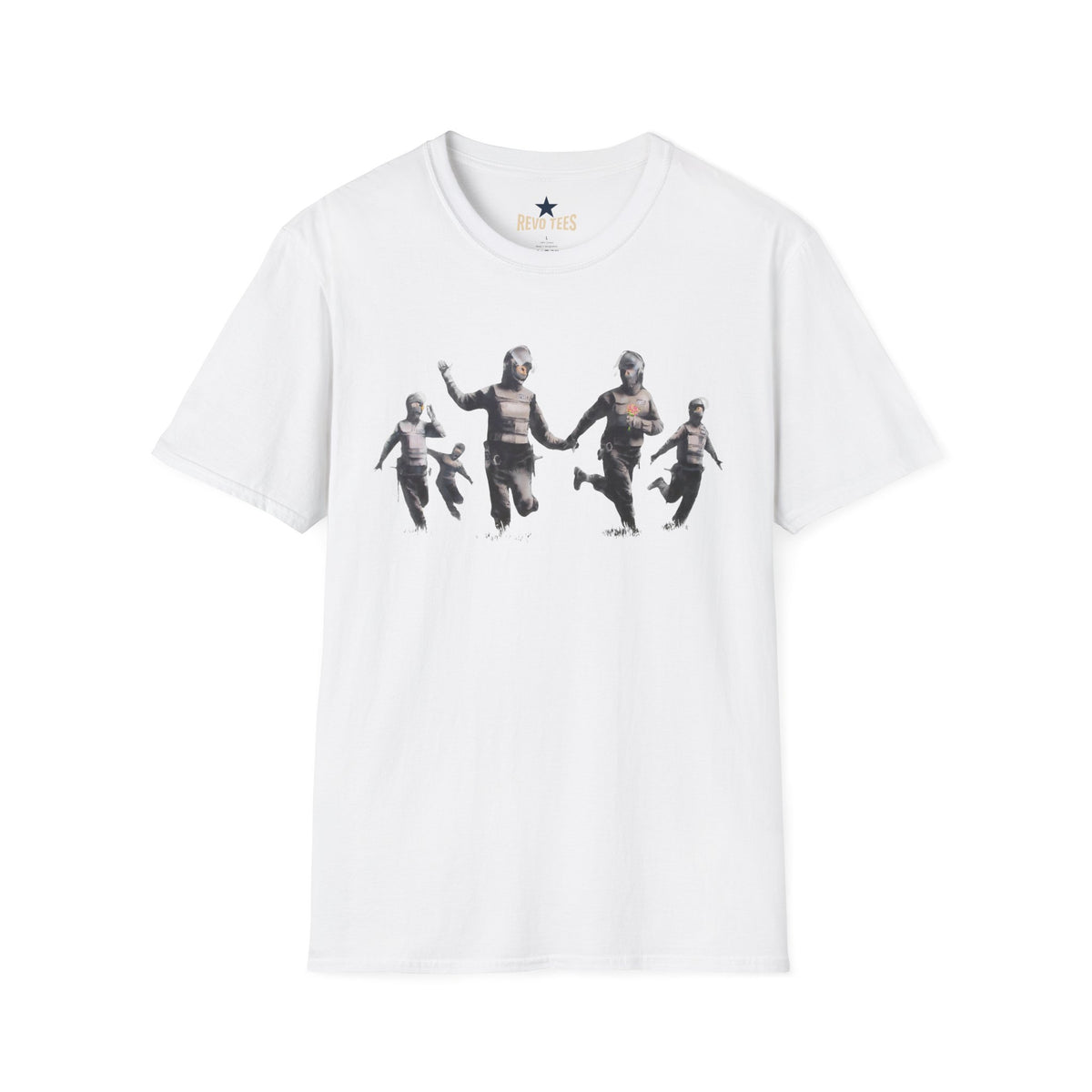 Revotees Banksy Vintage Running Figures Graphic T-Shirt