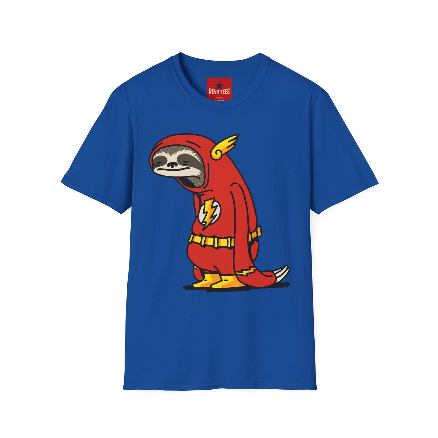 Funny Sloth Flash T-Shirt — Lazy Superhero Graphic Tee