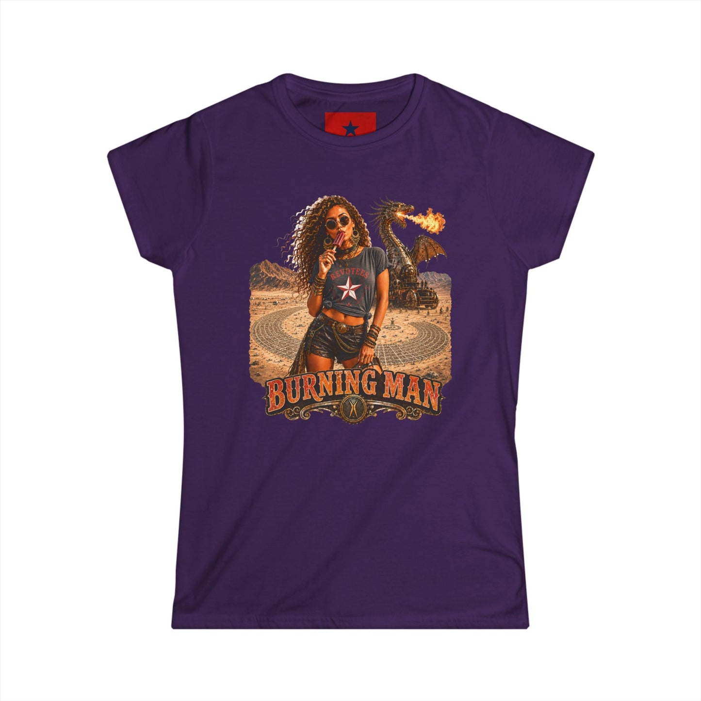 Burning Man Women's Softstyle Tee — Minimal White Festival Tee