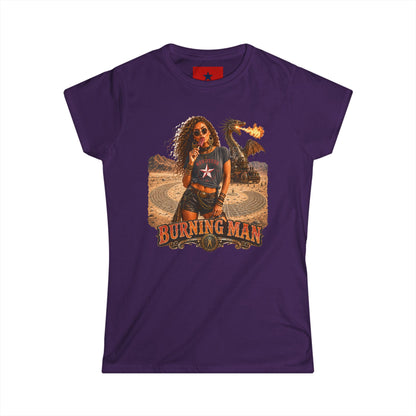 Burning Man Women's Softstyle Tee — Minimal White Festival Tee