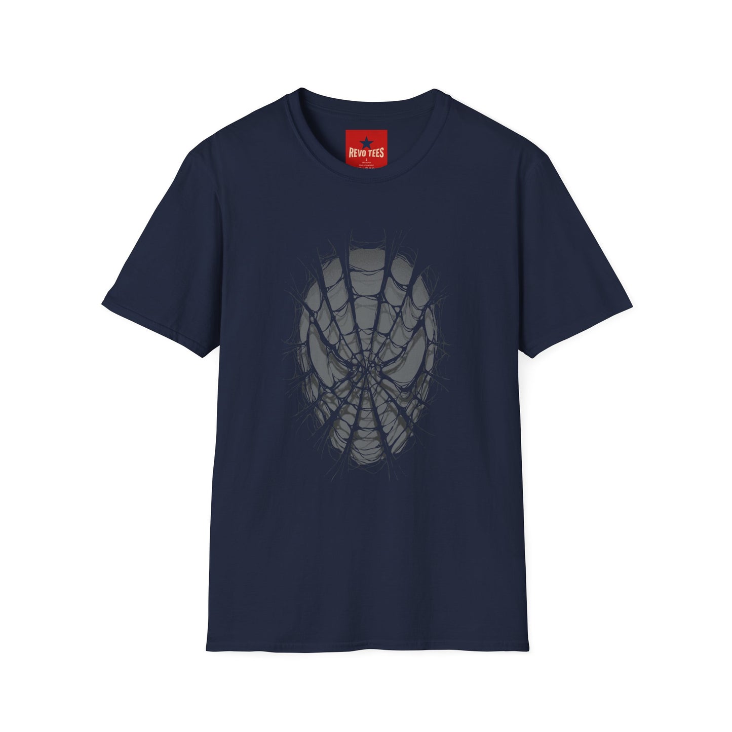 Spider Web Mask T-Shirt — Gothic Spiderweb Face Graphic Tee