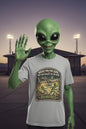 REVOTEES Alien Roadtrip Graphic Tee — "Went For The Sun But Got Bullet In The Bum"
