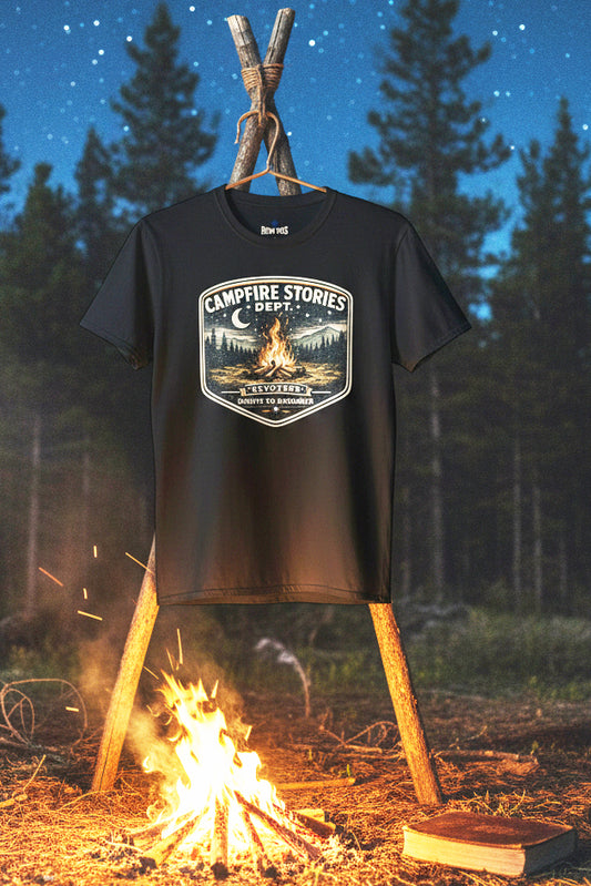 REVOTEES Campfire Stories T‑Shirt — Vintage Bonfire Graphic Tee